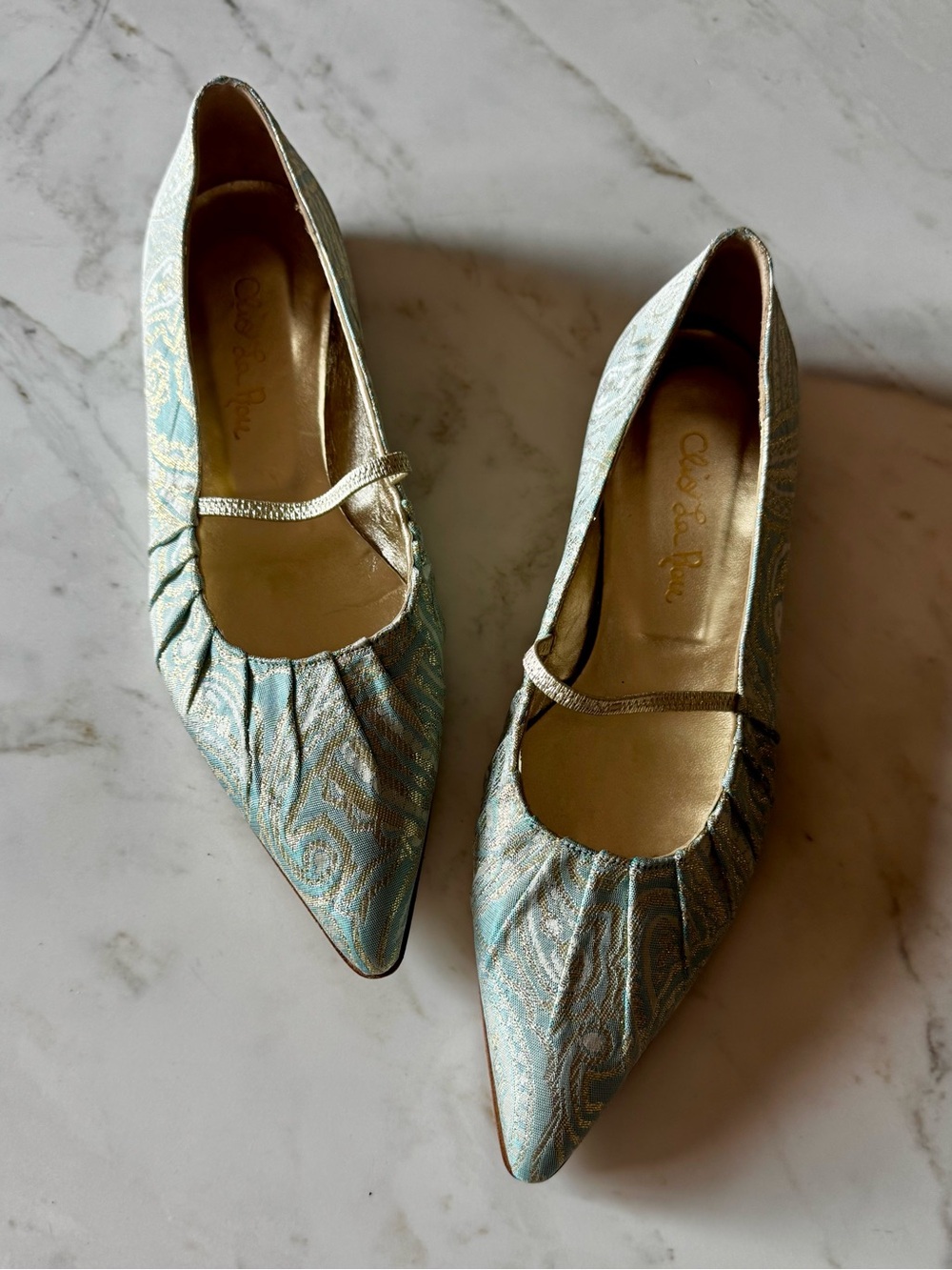 Anthropologie Brocade Pointed-Toe Flats